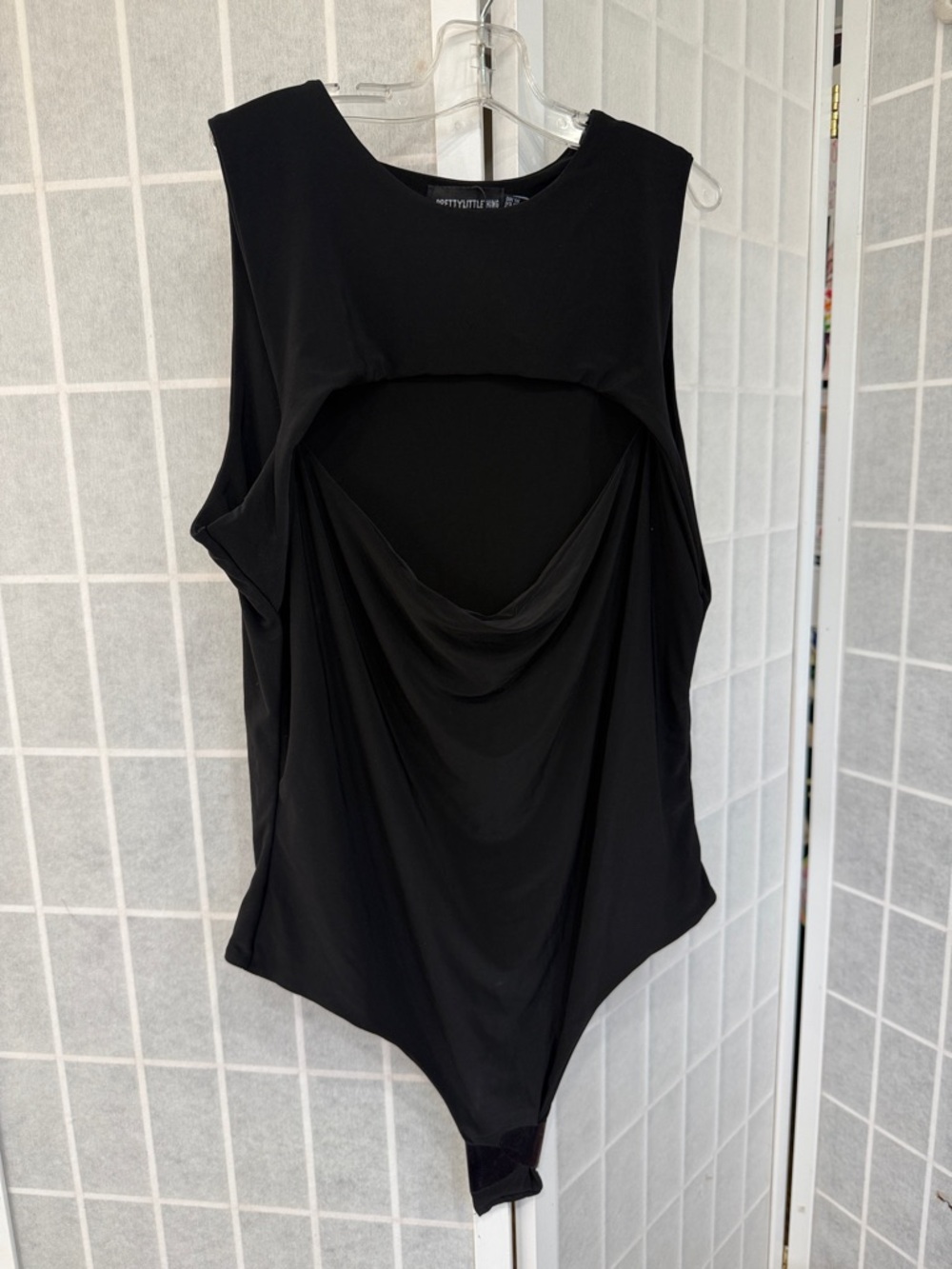 Women’s Black Slinky Cut Out Bodysuit Size US12